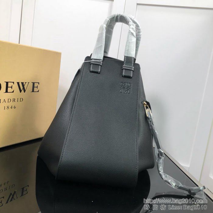 LOEWE羅意威 最新爆款 羅家Hammock系列 荔枝皮拼色 百搭款 小牛皮手提肩背包 0164  jdl1137